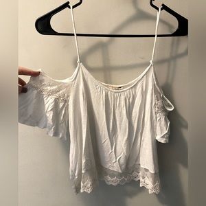 White lace off the shoulder top